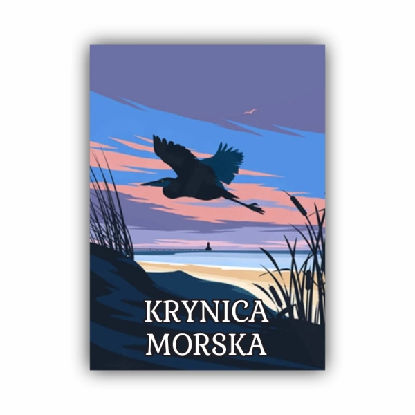 drewniany magnes z kolorową grafiką