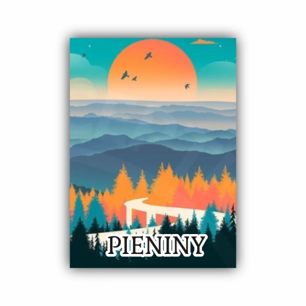 drewniany magnes z kolorową grafiką