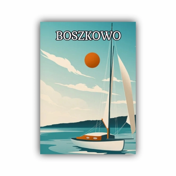 drewniany magnes z kolorową grafiką