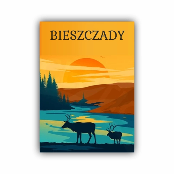 drewniany magnes z kolorową grafiką