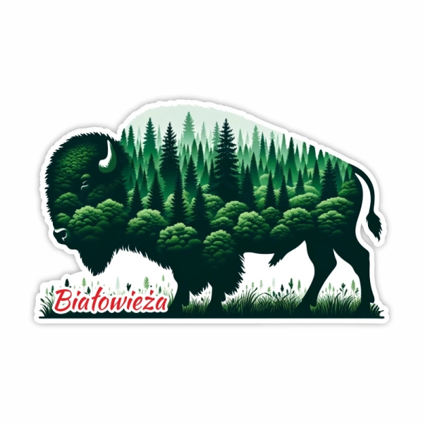 Drewniany magnes Żubr Leśny N1