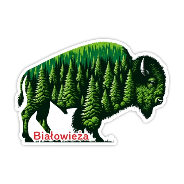 Drewniany magnes Żubr Leśny N2