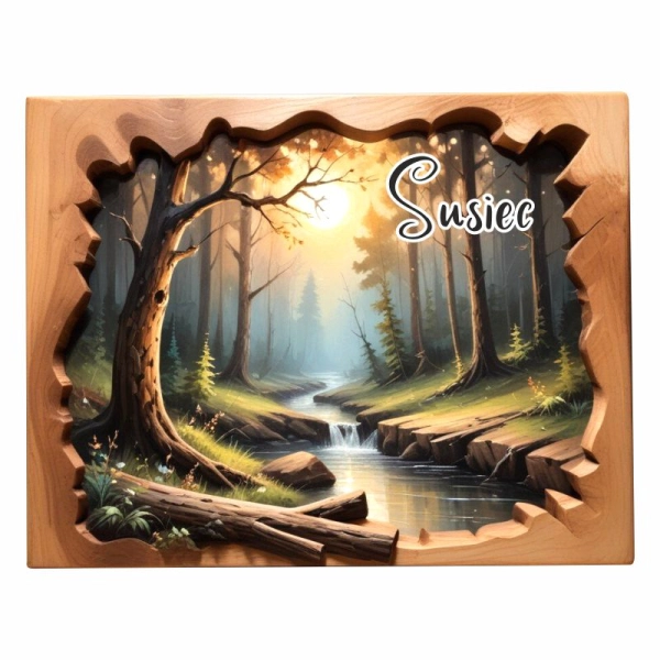 Drewniany magnes Ramka drewniana 2d