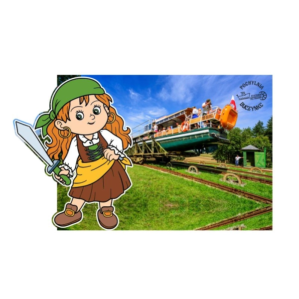 Drewniany magnes PIRATKA  z widokiem