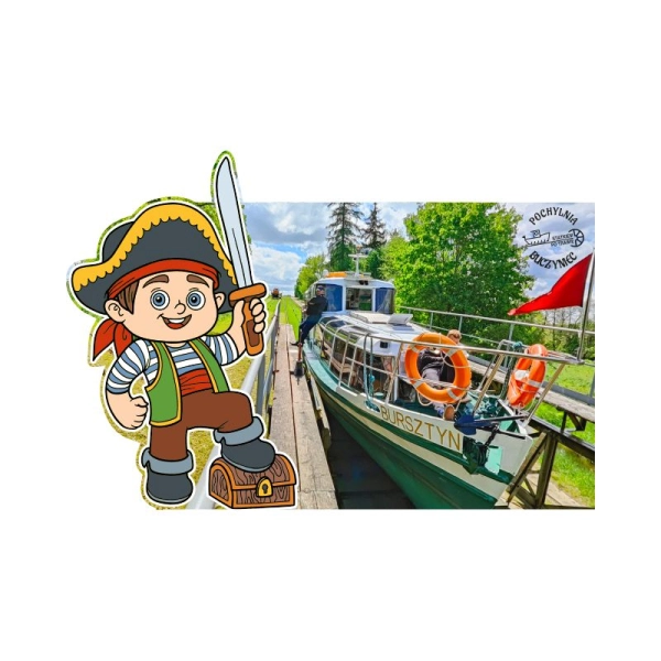 Drewniany magnes PIRAT  z widokiem