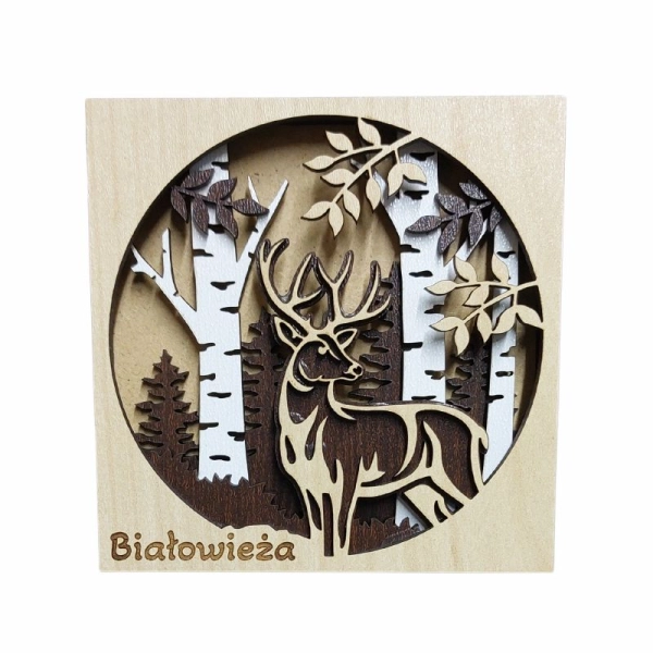 Drewniany magnes 5D N14 Jeleń