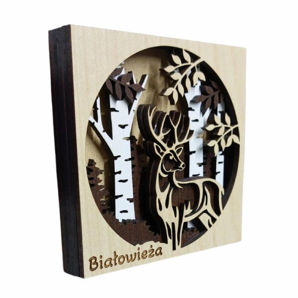 Drewniany magnes 5D N14 Jeleń