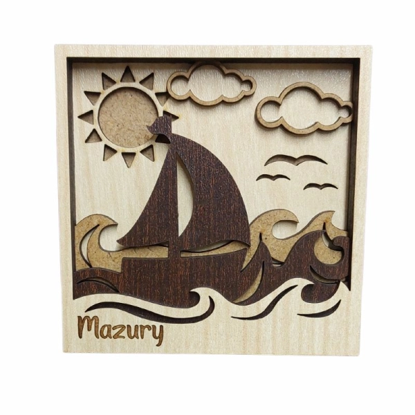 Drewniany magnes 5D N17