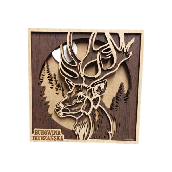 Drewniany magnes 5D N45 Jeleń