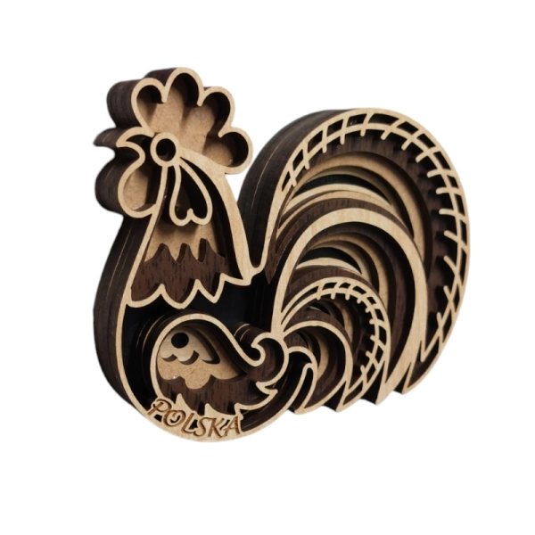 Drewniany magnes 5D N46 Kogut