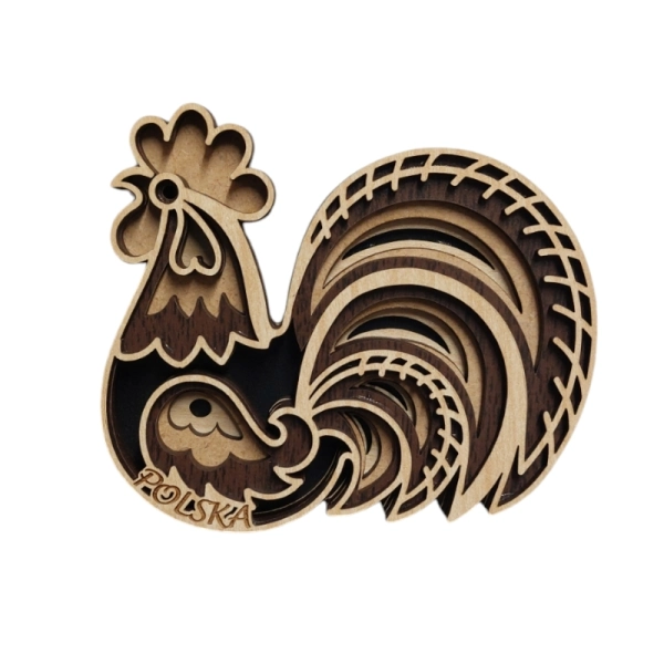 Drewniany magnes 5D N46 Kogut