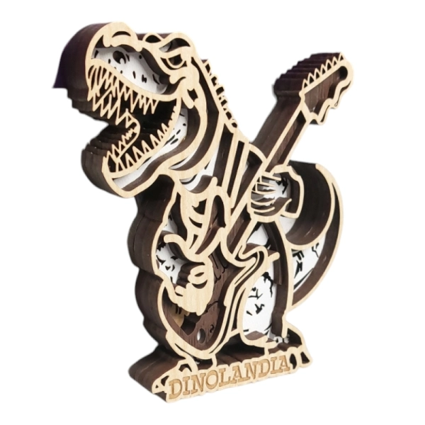 Drewniany magnes 5D N50 Dinozaur N1