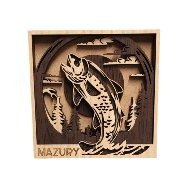 Drewniany magnes 5D N55 Ryba