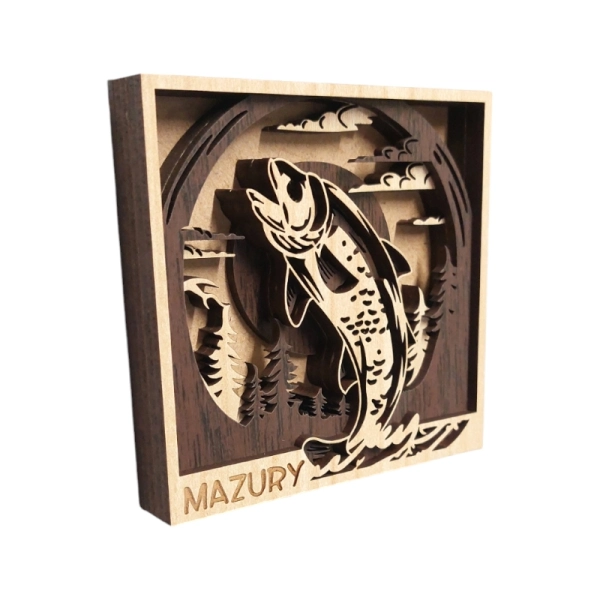 Drewniany magnes 5D N55 Ryba