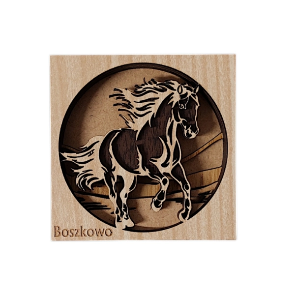 Drewniany magnes 5D N57 Koń