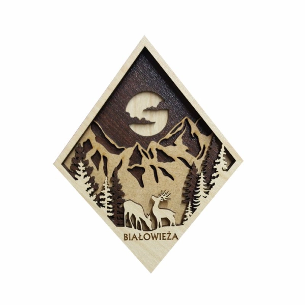 Drewniany magnes 5D N5 z jeleniem