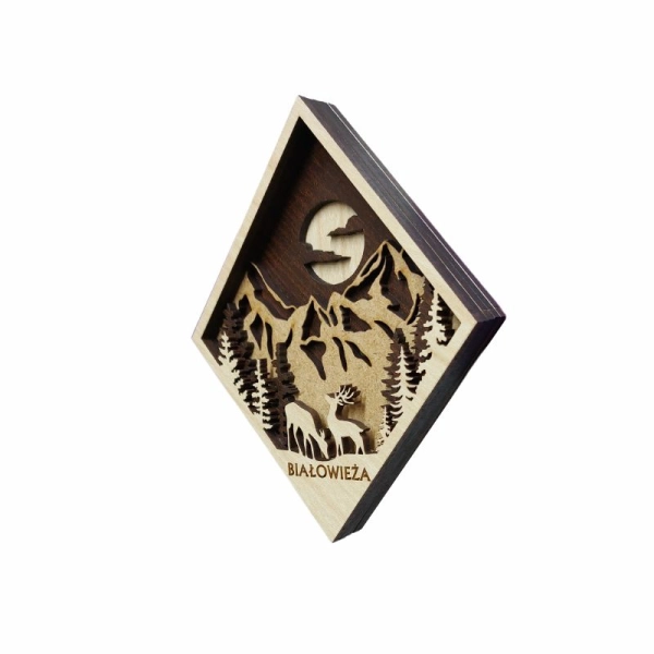 Drewniany magnes 5D N5 z jeleniem