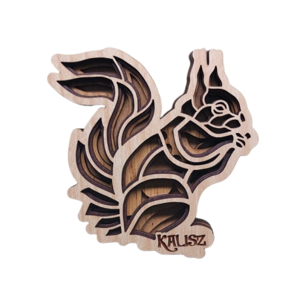 Drewniany magnes 5D N74 Wiewiórka