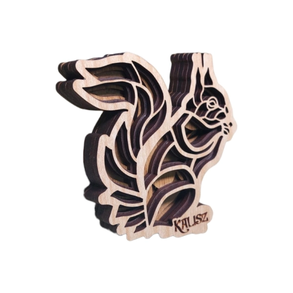 Drewniany magnes 5D N74 Wiewiórka