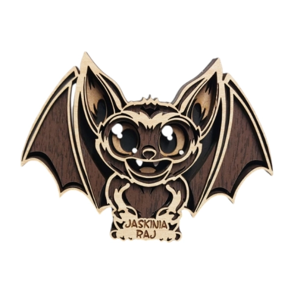 Drewniany magnes 5D N48 Nietoperz