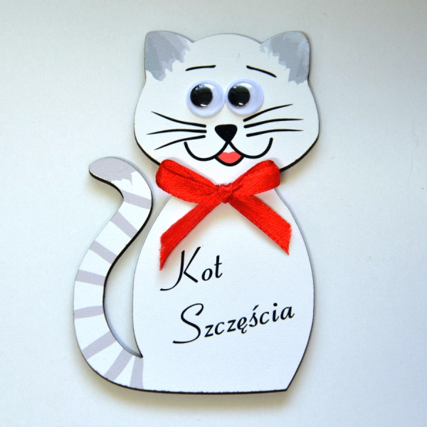 Magnes KOT MALOWANY BIAŁY