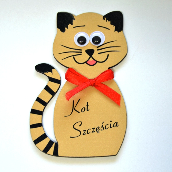 Magnes KOT MALOWANY ZŁOTY