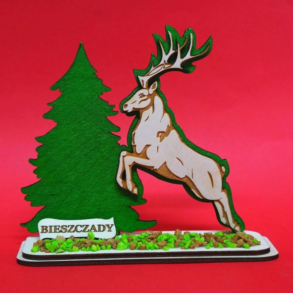 Biały JELEŃ na podstawce