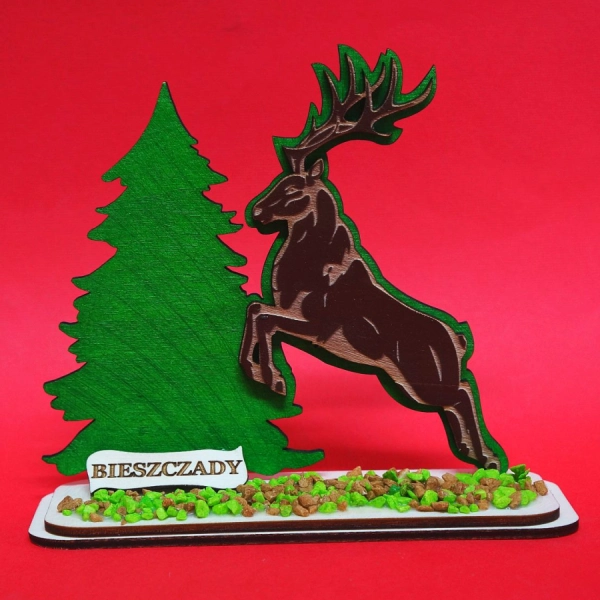 Brązowy JELEŃ na podstawce