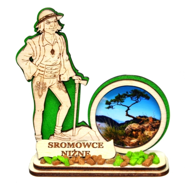 Góral na podstawce z widokiem