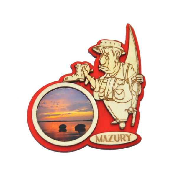 Magnes wędkarz z butem