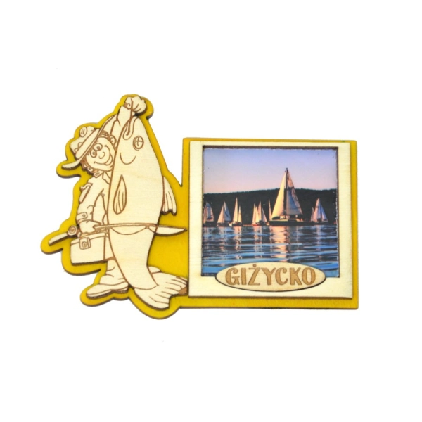 Magnes ramka z rybakiem i widokiem