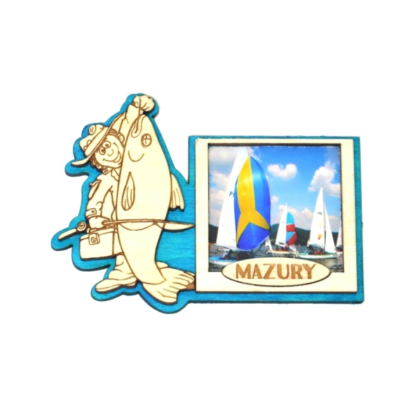 Magnes ramka z rybakiem i widokiem