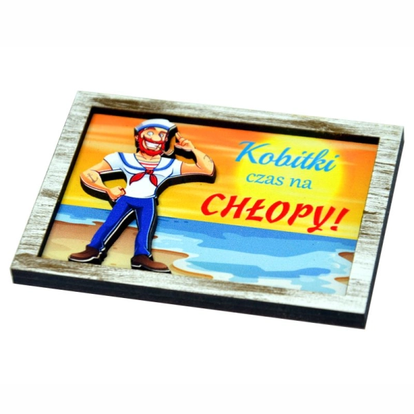 Na tle zachodu słońca jest napis kobitki czas na chłopy