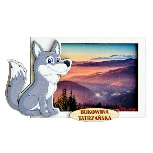 Magnes ramka z wilkiem