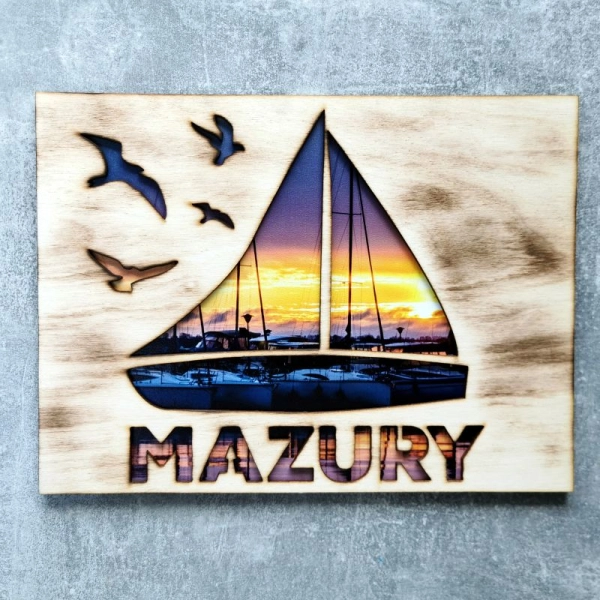 Obraz opalany z widokiem ŻAGLÓWKA