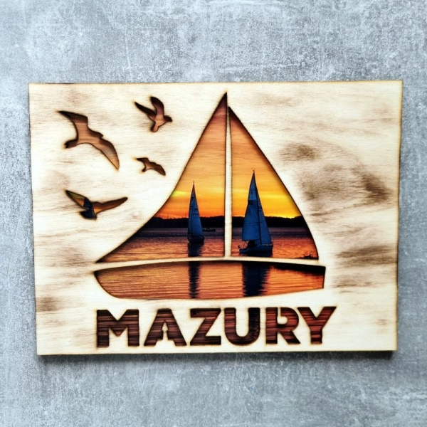 Obraz opalany z widokiem ŻAGLÓWKA