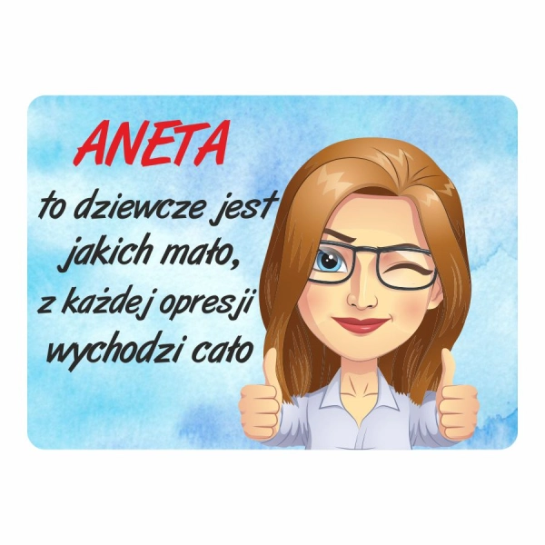 Magnes śmieszny z imieniem ANETA