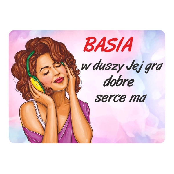 Magnes śmieszny z imieniem BASIA