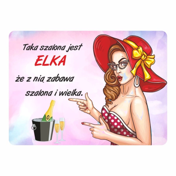 Magnes śmieszny z imieniem ELKA