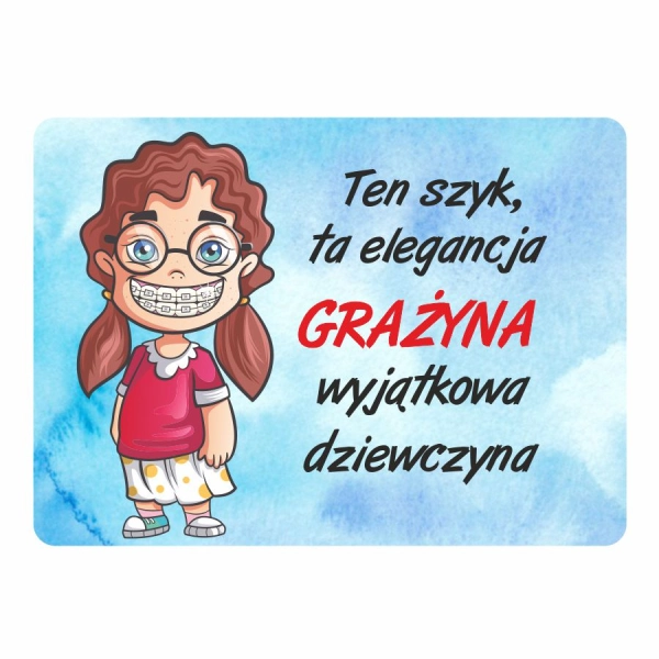 Magnes śmieszny z imieniem GRAŻYNA