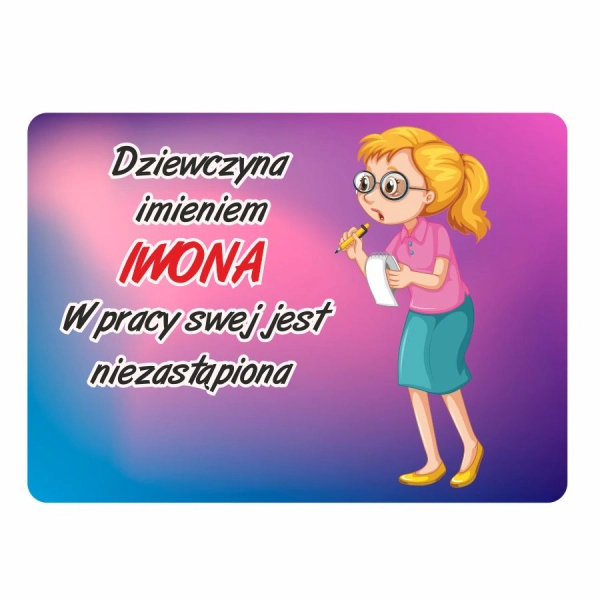 Magnes śmieszny z imieniem IWONA