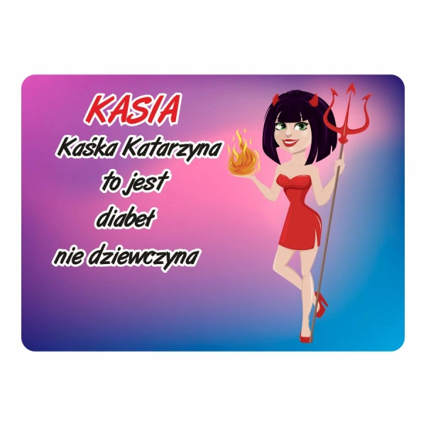 Magnes śmieszny z imieniem KASIA