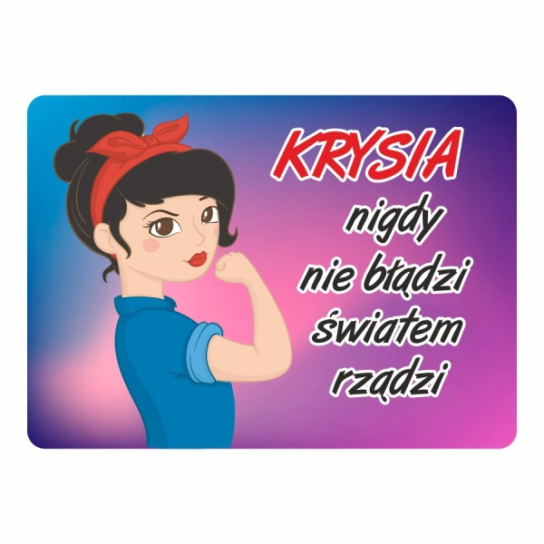 Magnes śmieszny z imieniem KRYSIA