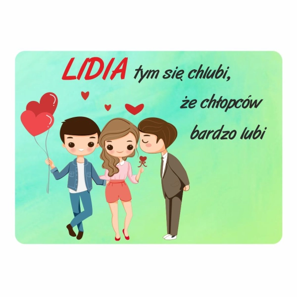 Magnes śmieszny z imieniem LIDIA