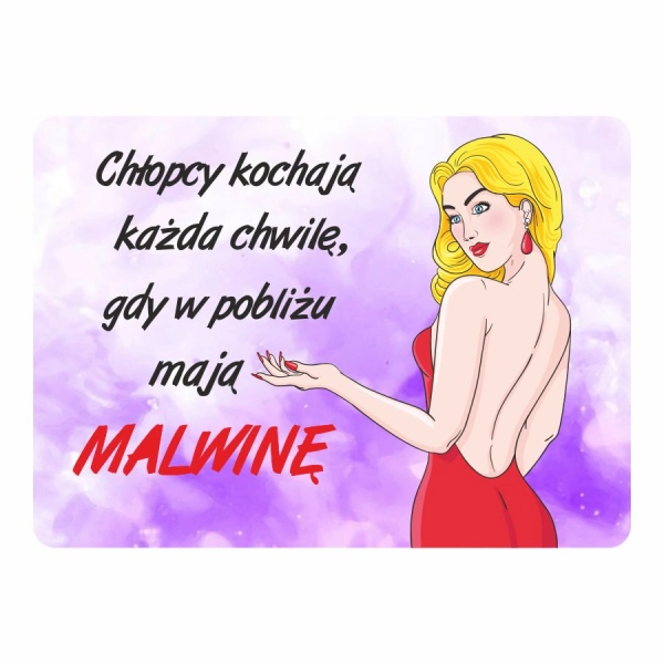 Magnes śmieszny z imieniem MALWINA