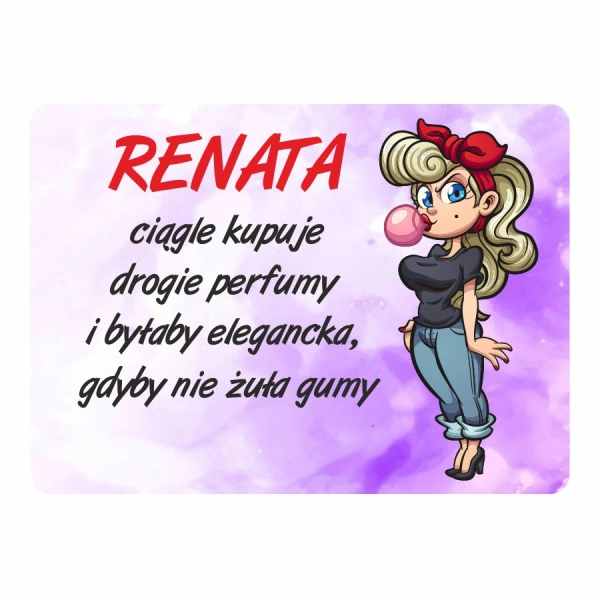 Magnes śmieszny z imieniem RENATA