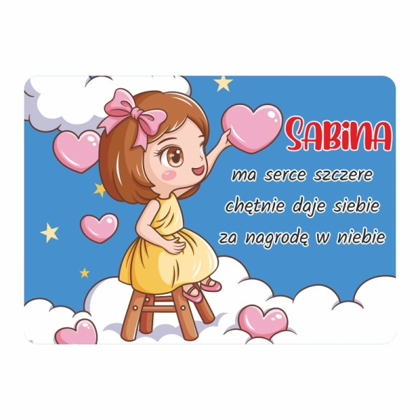 Magnes śmieszny z imieniem SABINA