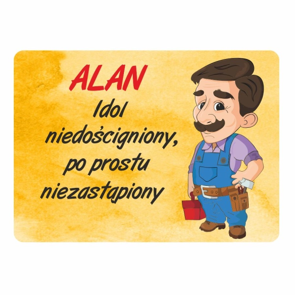 Magnes śmieszny z imieniem ALAN