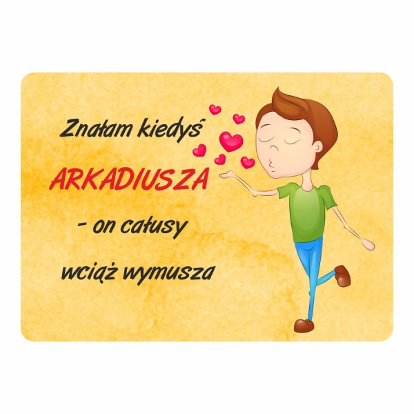 Magnes śmieszny z imieniem AREK