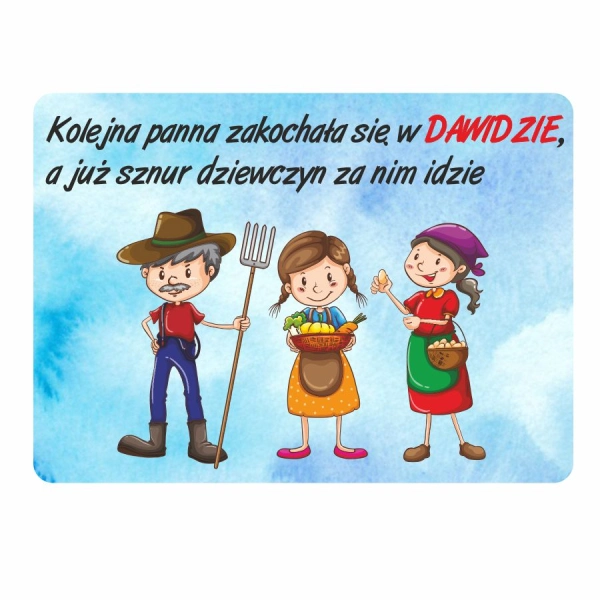 Magnes śmieszny z imieniem DAWID